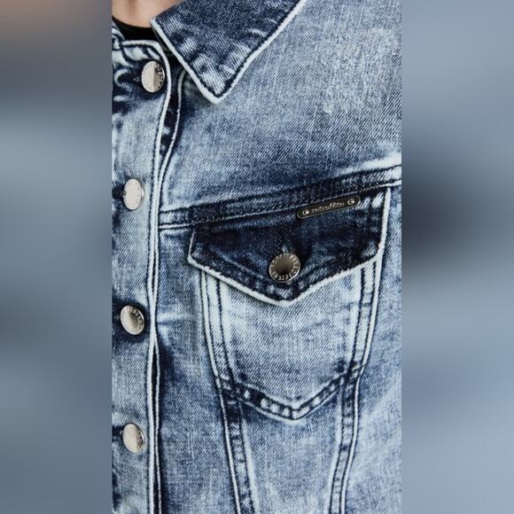 Retrofete Destiny blue denim jacket size large - Picture 4 of 10